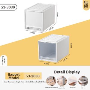 Drawered Plastic Transparent Clothing Storage Organizer