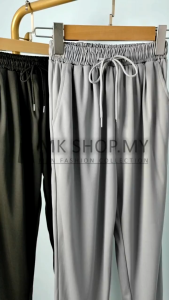 MK READY STOCK Men trousers japan style straight cut long pants ice silk trousers casual seluar lelaki [28439]