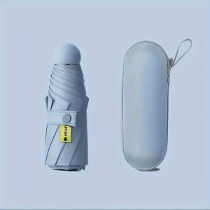 Portable Mini Five Fold Capsule Sun Umbrella Womens UV Protection Sunshade And Rainproof Pocket Size Compact Umbrella