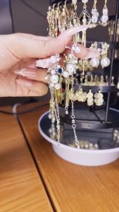 Bông tai cá tính sang chảnh - bông tai dáng dài đôi bông LR859.45518 hoa tai nữ sang trọng bong tai nữ kiểu bong tai dài đính đá trang sức nữ phụ kiện trang sức bông tai BSTKD - [NaLa Shop]