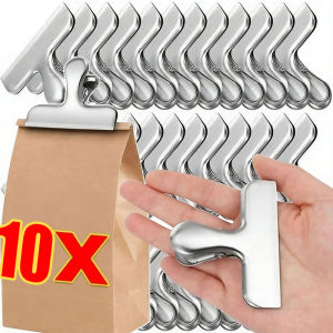 10PCS Stainless Steel Food Sealing Bag Clips / Bread Snack Coffee Sealing Pocket Clamps / Fresh-keeping Storage Kitchen Gadgets