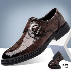 NUDANLAI | Giày Monk Strap Nam Phong Cách Anh Quốc Công Sở Formal Đế Mềm