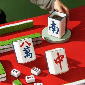 Good Luck Mahjong Shaped Ceramic Mug