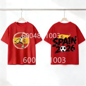 Spain Flag Retro Style Graphic Children Shirt Kid Boys Girls Summer Cotton Short Sleeve Little Soccer Fan Casual Daily Wear
