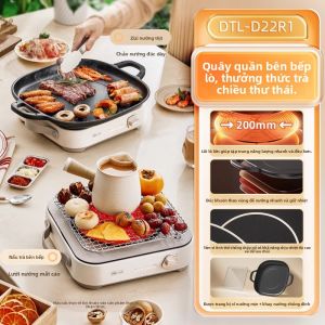 Bear | Bếp Hồng Ngoại Bear DTL-D22R1 2200W Bếp Điện Ceramic Kèm Chảo Chống Dính & Khay Nướng - Đa Năng Xào Nấu Nướng