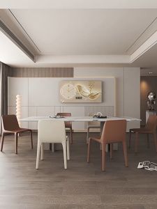 Elegant Nordic Style Silent Wall Clock with Abstract Pattern for Living Room and Dining Room Decor