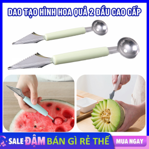 Thìa Tạo Hình Hoa Quả 2 Đầu - Dao Tỉa Hoa Quả 2in1 Kèm Muỗng Múc Kem Bằng Thép Không Gỉ Cao Cấp - Dụng Cụ Tỉa Hoa Tạo Kiểu Trang Trí Món Ăn Bằng Thép Không Gỉ Siêu Nhanh