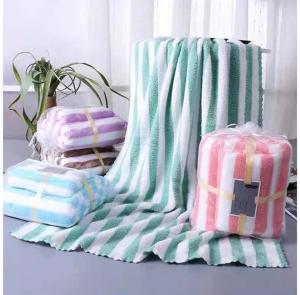 Handuk Mandi Tebal Set 2in1 Motif Salur Handuk mandi dan Wajah Premiun Cotton Towel - KG
