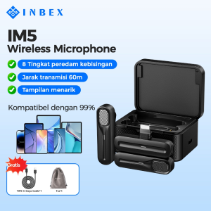 INBEX IM5 Wireless Microphone Livestream Radio Mic Lavalier Profesional Konten Vlog Clip On Mikrofon