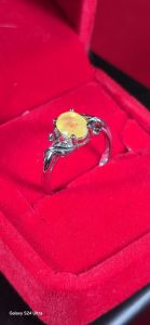 แหวนเงินแท้92.5หัวพลอยบุษราคัมแท้