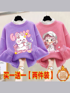 Girl Velvet Padded Thickened Sweater 2024 New Arrival Winter Western Style Lace Half Turtleneck Bottoming Shirt Female Youth Thermal Clothes