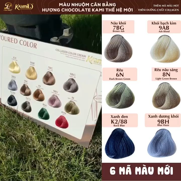 NHUỘM TÓC MÀU XANH ĐEN- nhuộm tóc màu xanh dương đen màu nhuộm Kami  100ML  GỒM TRỢ NHUỘM