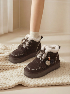 Agsdon | Genuine Leather Thick Sole Snow Boots Waterproof and Anti-Slip