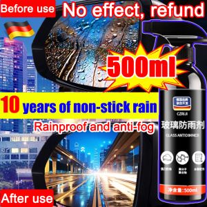 【10 years of non-stick rain】watermark remover car glass Rainproof and anti-fog car watermark remover windscreen 500ML rain repellent Can be used on windshields rearview mirrors side windows etc. 車鏡 油膜 去除劑 汽車油膜去除剂 玻璃油膜去除剂