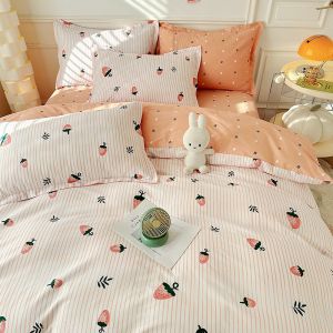 NAIYOUCHENG | Cotton Floral Fresh Four-Piece Set