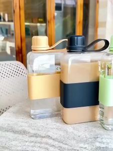 Bình Nước Cầm Tay Mỏng 500ML Dành Cho Cắm Trại Ngoài Trời Du Lịch Thể Thao Cốc Uống Nước Cầm Tay Leo Núi