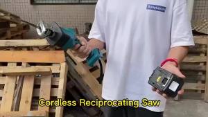 Cordless Electric Reciprocating Saw Handheld Tool for Wood Metal Pipe Cutting Outdoor DIY Construction No Battery Included
