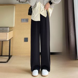 YAMIANNV | Plus Size Extended Length Womens Casual Pants High Waist Loose Slimming Drapey Fleece Lined Suit Trousers Autumn Winter Tall Women