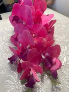 ดอกกล้วยไม้ประดิษฐ์ (A018) แจกัน ดอกไม้ปลอม   แจกันดอกไม้แสดงความยิมดี #สินค้าราคาพิเศษ!!!