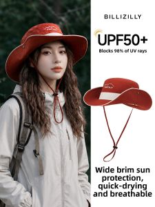 BILLI ZILLY | Face slimming Sun Protection Wide Brim Fishing Hat Red