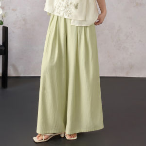Plus Size Chinese Style Floral Printed Tencel Loose and Slimming Summer Set