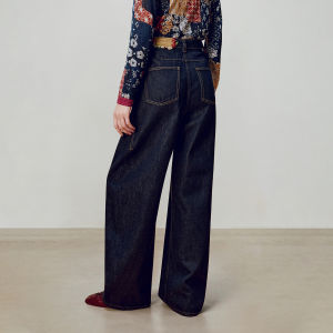 Embroidered 100 Cotton Loose-fit Straight-leg Jeans