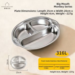 MODERN SWEETHOME | Non-Slip Suction Division Kids Dishware