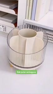Rak Penyimpanan Kosmetik Make Up Alat Tulis Putar 360 Multifungsi Storage Wadah Penyimpanan Skincare