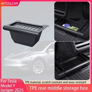 Rear Seat Storage Box For Tesla Model Y Juniper 2025 Organizer Center Console Bins Backseat Trash Can Garbage Bag Under Seat Tra
