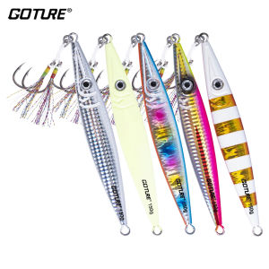 Goture 80g 100g 150g 200g 250g Fishing Jigs Saltwater Vertical Jig with Hook Speed Fast Jig Deep Sea Fishing Jigging Spoon Lures