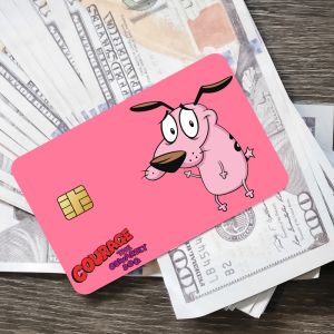 Cartoon C-Courage C-Cowardly Dog Funny Film Skin Cover Credit Card Stickers 4PCS Debit Front Decoration Bank Bus Pass Waterproof