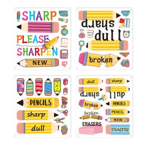 School Supplies Stickers Waterproof Classroom Decorations Children Labels Pencil Case Guitar Book Personalized Wall Art