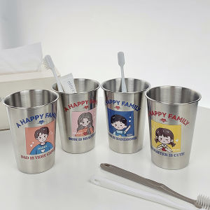 Bộ Cốc Đánh Răng Bằng Thép Không Gỉ Cho Gia Đình Bộ Bốn Cốc Rửa Miệng Cho Ba Mẹ Và Con Trẻ Đồ Dùng Vệ Sinh Cá Nhân