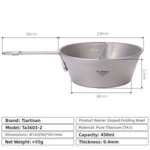 Portable Titanium Outdoor Folding Bowl