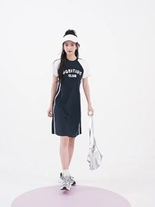 SEIFINI | American College Style Contrast Color Raglan Sleeve Letter Print Dress
