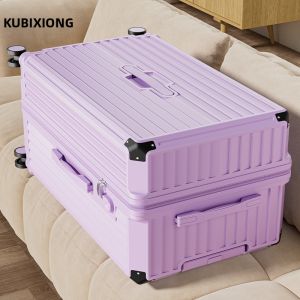 KUBIXIONG | Female Male Large Capacity Password Lock Travel Leather Case