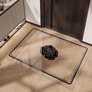 Transparent Glass Floor Mat 2025 New Model Easy to Clean No-Wash Sponge Design for Home Use Entrance Hallway Bathroom