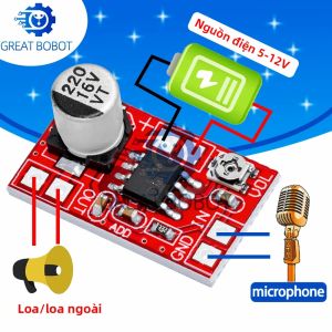 Bộ Khuếch Đại Micro Electret MIC Mini Microphone Board Bộ Điều Chỉnh Điện Áp DC 5V-12V Cho Các Ứng Dụng Máy Tính