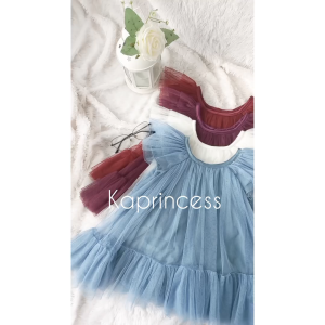 Baju Tutu Bayi Perempuan 6 12 Bulan Terbaru 2025 Kekinian Dress Bayi Burgundy Burgandy Burgundi Biru Denim Maroon Putih Gaun Pesta KA154
