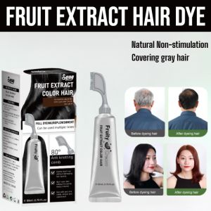 Fruit Extract Hair Dye Long-Lasting Covering Gray Hair Hair Dye Cream Natural Non-Stimulation Long-Lasting