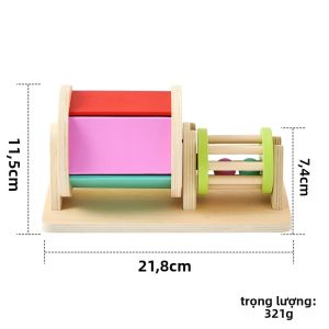 Hộp Nhạc Gỗ Montessori Đồ Chơi Lắc Tay Trống Xoay Đồ Chơi Giáo Dục Màu Macaron Thiết Kế Tròn Chữ Nhật Dành Cho Trẻ Nhỏ 0-6 Tuổi