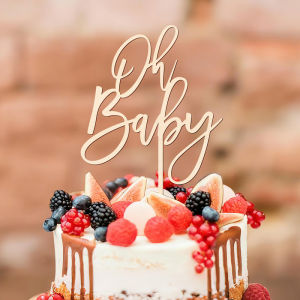 YOMDID 1pc Oh Youngster Cake Topper Wooden Cake Topper for Birthday Gender Reveal Baby Shower Party Cake Decorations Supplies