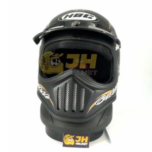Helm Cakil HBC 73 Black Doff + FREE GOGGLE | Helm Retro | Full Face | Jual Helm