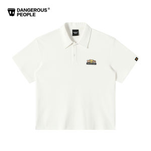 dangerouspeople | Childish Embroidery Campus Style Polo T-Shirt