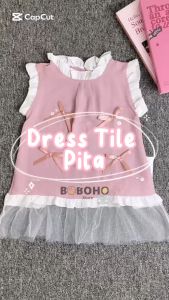 BOBOHO - DRESS ANAK PEREMPUAN MOTIF PITA CANTIK / PAKAIAN ANAK PEREMPUAN GAYA FEMINIM / DRESS SANTAI ANAK