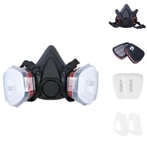 Mặt Nạ Chống Bụi 7 Trong 1/16 Trong 1 Màu Đen Mặt Nạ Phòng Độc Nửa Mặt 6200 Thiết Bị An Toàn Để Phun Sơn Bộ Lọc Khí Hóa Học Hơi Hữu Cơ