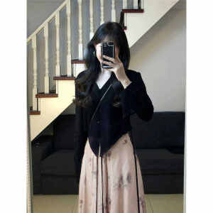 เสื้อคลุมคาร์ดิแกนผู้หญิงสไตล์จีนฤดูใบไม้ผลิและฤดูใบไม้ร่วง ผ้าฝ้ายผสมโพลีเอสเตอร์ ทรงหลวม แขนยาว ปกติ