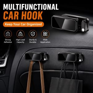 Universal Dual Hook Storage Clip Hidden Sliding Buckle Cable Holder for Vehicle & Home Desk Organizing Tool Self-Adhesive Hook