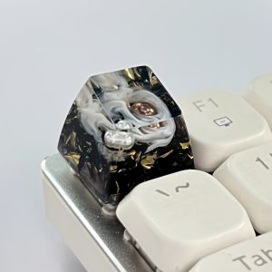Customized Keycap Resin Pearl Personality Transparent Gold Foil Profile Keycap for Gaming Keyboard MX Axis