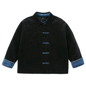 Warm Cotton Jacket Childrens New Year Visiting Clothes Boys Girls Thermal Winter Coat Casual Style Flip Collar Single Button